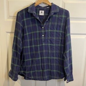 Southern Proper Plaid Quarter Button Up‎ Top